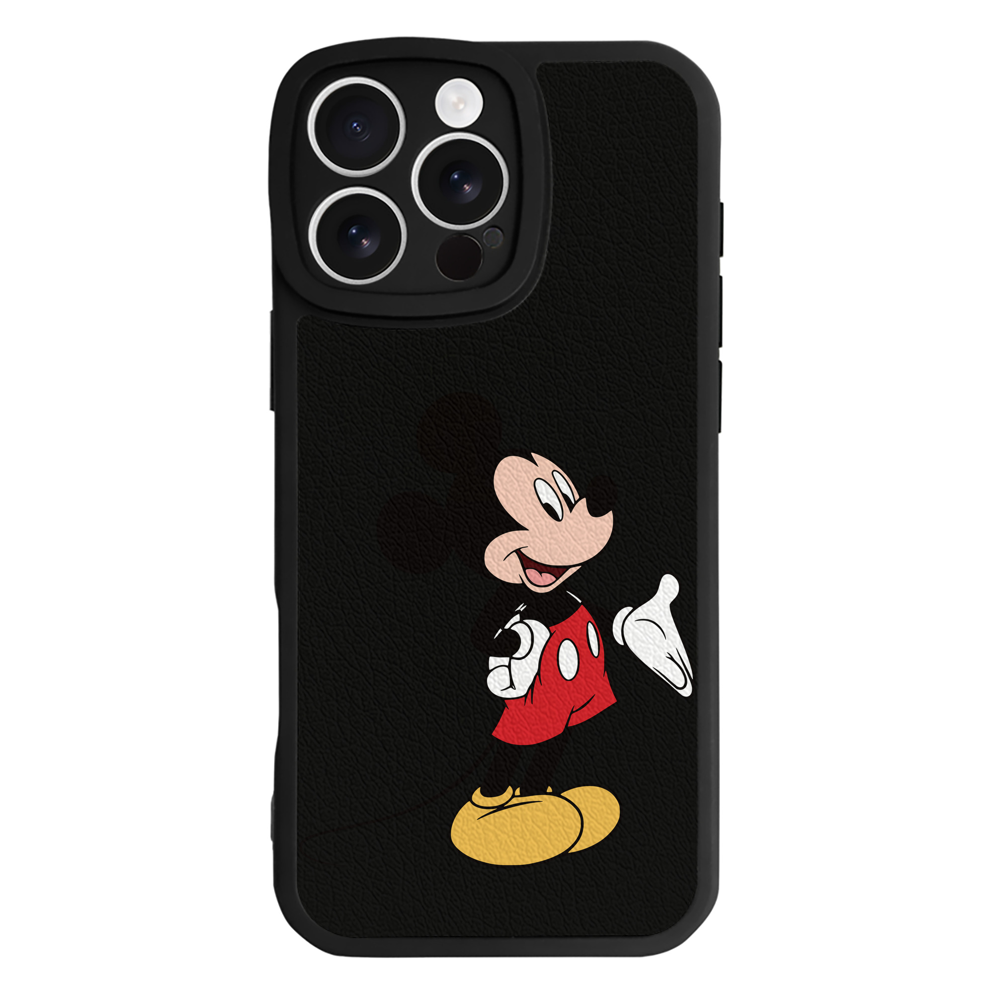 （画像用） ミッキーマウス Mickey Mouse 【iPhone 16シリーズ対応】シリコンスマホケース（レザー調） 材質：シリコン